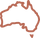 Terracotta vector image of an outline of Australia 