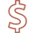 terracotta vector image of a dollar sign